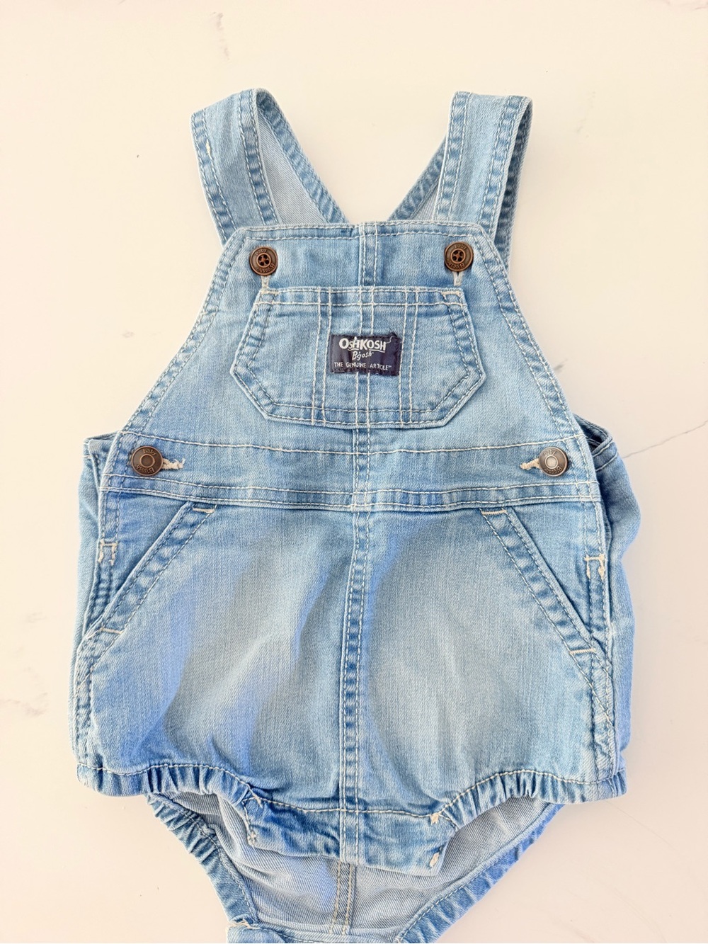 OshKosh B'gosh Light Wash Denim Toddler Overalls, 6M